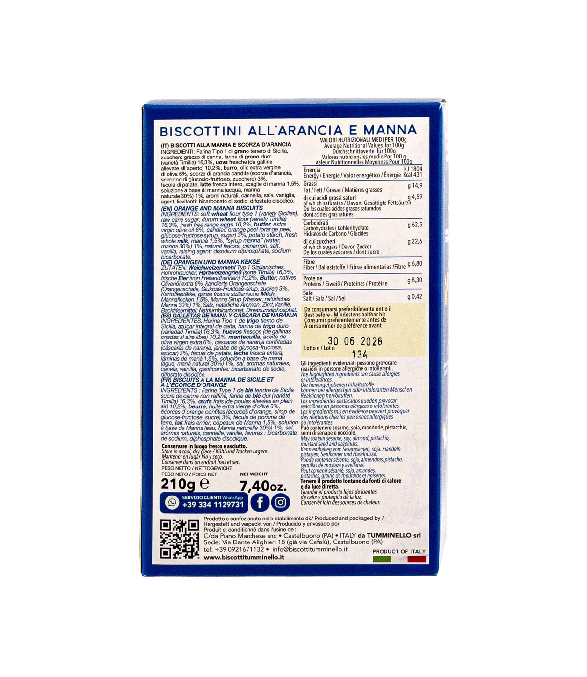 biscotti tumminello arancia e manna granisi