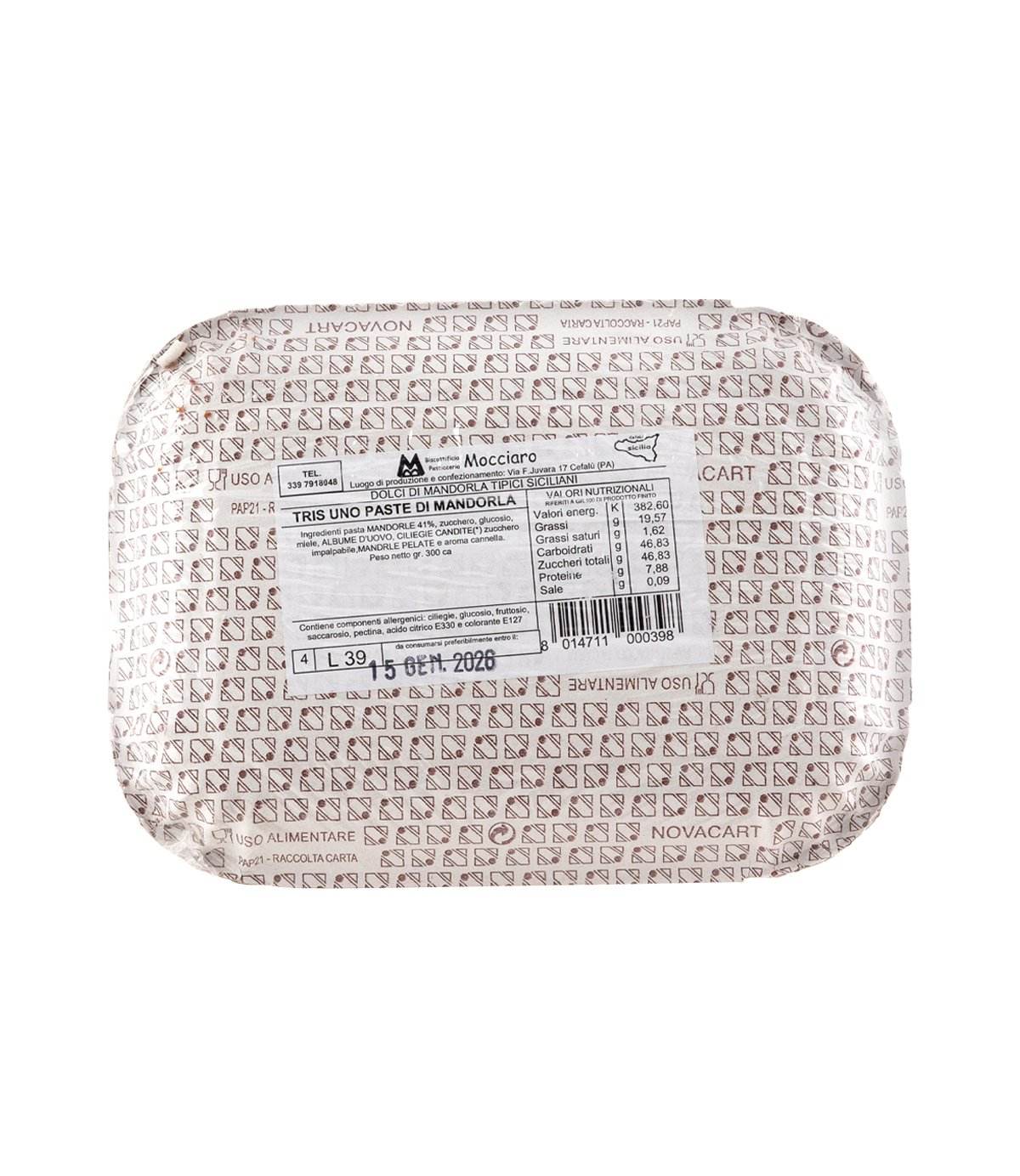 tris di paste di mandorla mocciaro