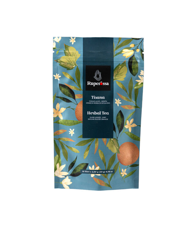 Tisana Biologica con Foglie di Ulivo, Menta e Arancia Rossa – Ruperossa – 20g